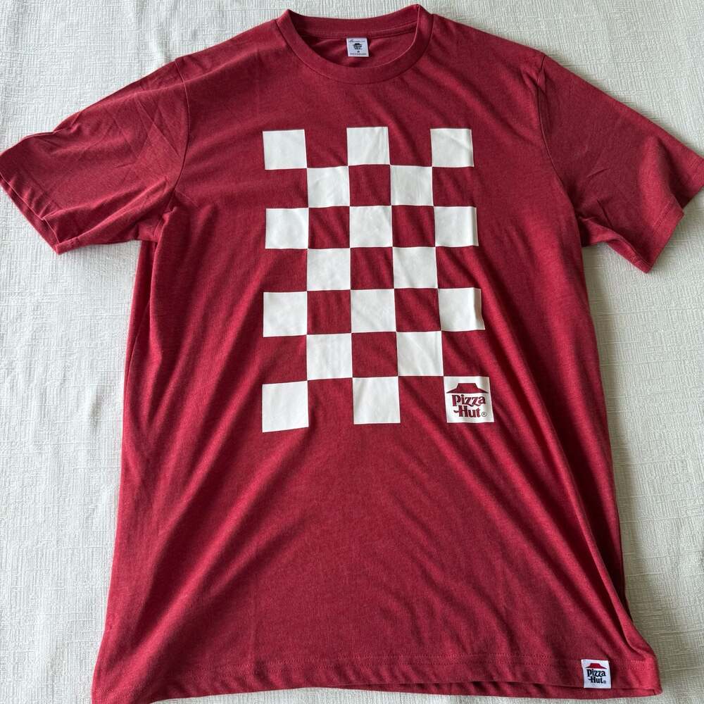 Pizza Hut Checkered Graphic T-Shirt Size M